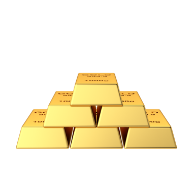 Altın külçeleri. 3B öge.