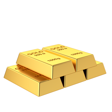 Altın külçeleri. 3B öge.