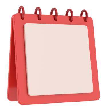 Boş takvim. Üç boyutlu takvim. 3B illüstrasyon.