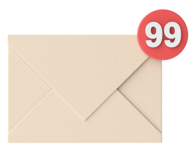 3 boyutlu e-posta simgesi. 3B illüstrasyon.