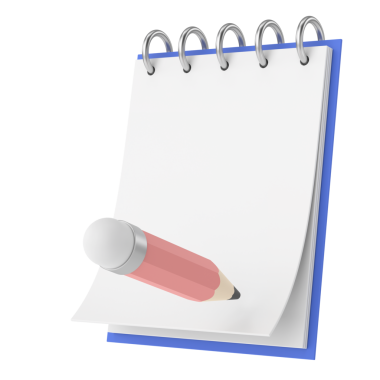 Boş not kağıdı. 3B illüstrasyon.