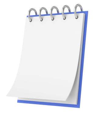 Boş not kağıdı. 3B illüstrasyon.