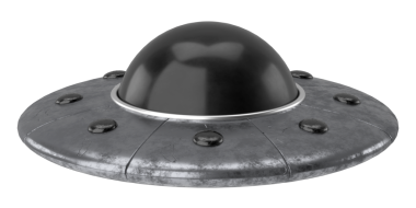 UFO. Üç boyutlu illüstrasyon. 3B görüntüleme.