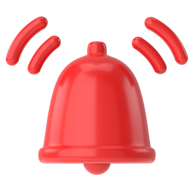 Üye simgesi. Üç boyutlu çan. 3B illüstrasyon.