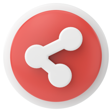 Simgeyi paylaş. Paylaş düğmesi. 3B illüstrasyon.