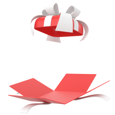 Hediye Kutusu açıldı. 3B hediye kutusu.