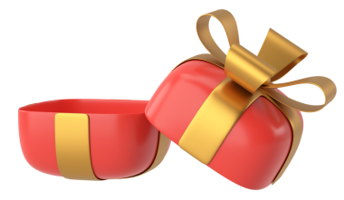 Hediye Kutusu açıldı. Üç boyutlu hediye kutusu. Hediye kutusunu aç.