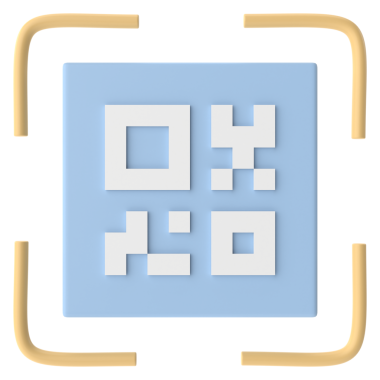QR kodu alanı. 3B illüstrasyon.
