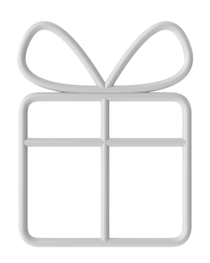 Noel çizgisi sanatı. Noel hediyesi kutusu. 3B illüstrasyon.