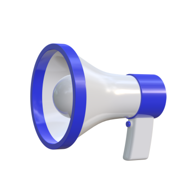 Megafon ikon tasarımı. 3 Boyutlu simge.