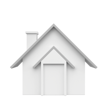 Üç boyutlu ev elemanı. 3B illüstrasyon.