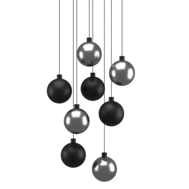 Gümüş Noel balosu. 3B görüntüleme.