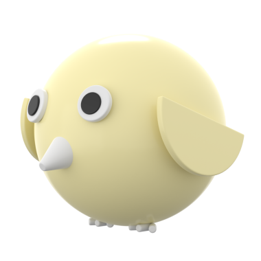 Kuş 3D modeli. 3B illüstrasyon.