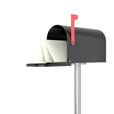 Posta kutusu. Üç boyutlu model. 3B illüstrasyon.