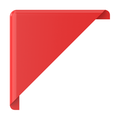 Köşedeki etiket. Köşedeki etiket. 3B illüstrasyon.