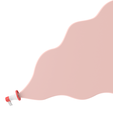 Üç boyutlu megafon ve konuşma balonu. Mesaj kutusu. Metin alanı.