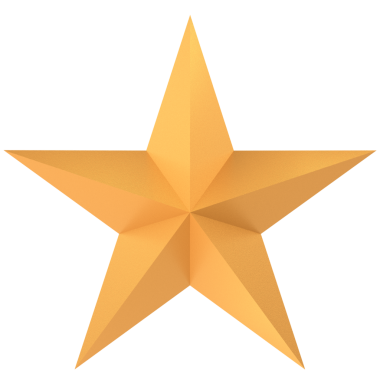 Üç boyutlu yıldız. Üç boyutlu illüstrasyon. 3B görüntüleme.