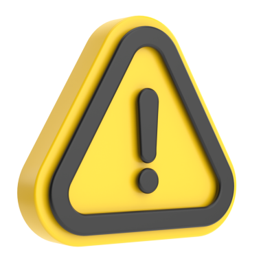 Uyarı işareti. Ünlem işareti. 3B illüstrasyon.