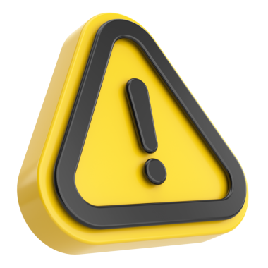 Uyarı işareti. Ünlem işareti. 3B illüstrasyon.