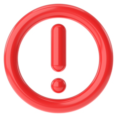 Uyarı simgesi. Ünlem işareti. 3B illüstrasyon.