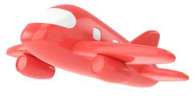 Uçak 3D. Seyahat elemanı. 3B illüstrasyon.