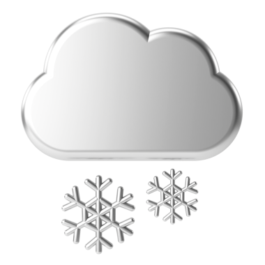 Karlı. Üç boyutlu hava durumu ikonu. Üç boyutlu iklim simgesi. 3B öge.