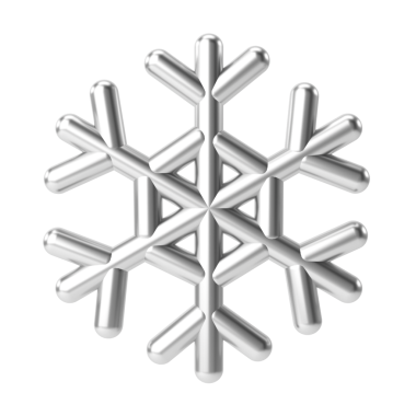 Karlı. Üç boyutlu hava durumu ikonu. Üç boyutlu iklim simgesi. 3B öge.