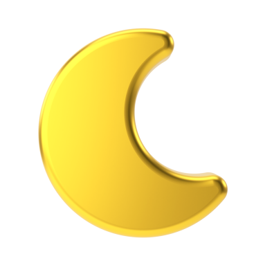 Manyak. Geceleri temiz. Üç boyutlu hava durumu ikonu. Üç boyutlu iklim simgesi. 3B öge.