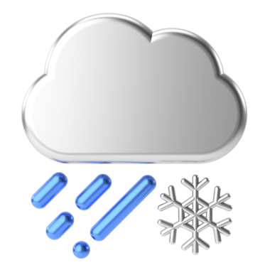 Uyuyordum. Üç boyutlu hava durumu ikonu. Üç boyutlu iklim simgesi. 3B öge.