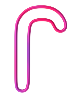 Noel çizgisi sanatı. Noel şeker kamışı. 3B illüstrasyon.