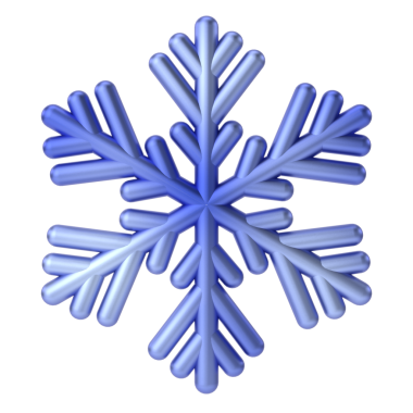 Kar taneleri. 3 Boyutlu Noel ögesi.