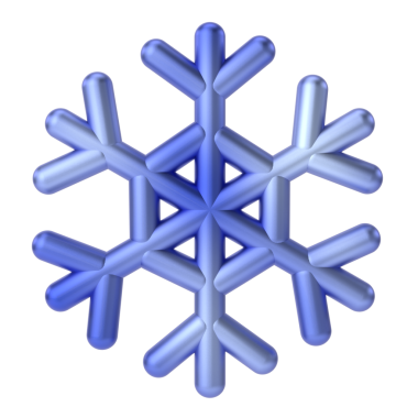 Kar taneleri. 3 Boyutlu Noel ögesi.