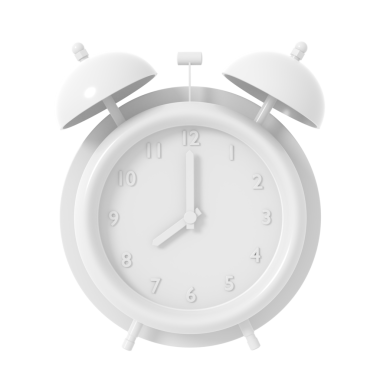 Beyaz çalar saat. 3B öge.