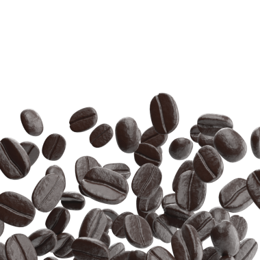 Kahve çekirdekleri. 3D render.