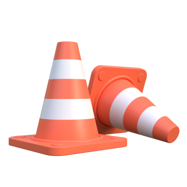 Üç boyutlu trafik konisi. 3B illüstrasyon.