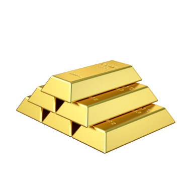 Altın külçeleri. 3B öge.