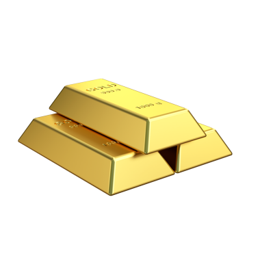 Altın külçeleri. 3B öge.