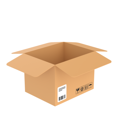 Boş kutu. Üç boyutlu kutu. 3B illüstrasyon.