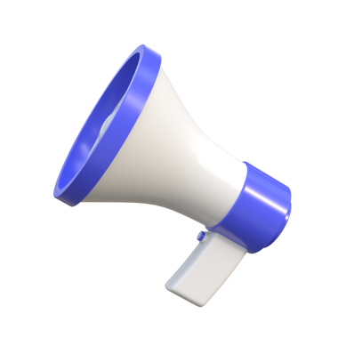 Megafon ikon tasarımı. 3B megafon ögesi.