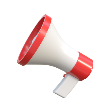 Megafon ikon tasarımı. 3B megafon ögesi.