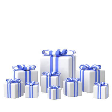 Üç boyutlu hediye kutuları. 3B dekorasyon.