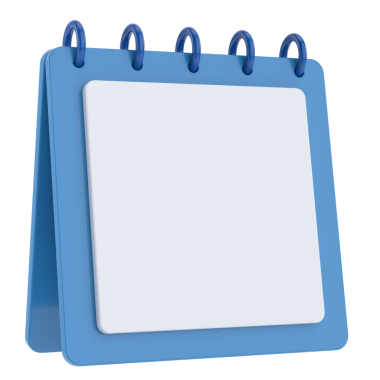 Boş takvim. Üç boyutlu takvim. 3B illüstrasyon.