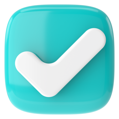 3 boyutlu onay kutusu. İşaretle. 3B illüstrasyon.