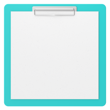 Not kağıdıyla birlikte pano. 3B illüstrasyon.