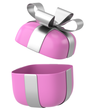 Hediye Kutusu açıldı. 3B illüstrasyon.