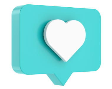 İkon gibi. Aşk ikonu. 3B illüstrasyon.