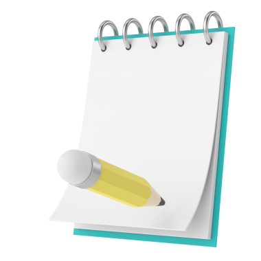 Boş not kağıdı. 3B illüstrasyon.