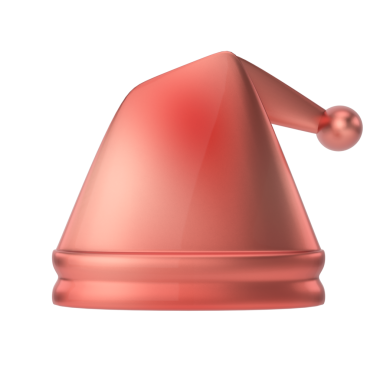 Noel şapkası. Noel Baba şapkası. 3 Boyutlu Noel ögesi.