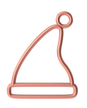 Noel çizgisi sanatı. Noel şapkası. 3B illüstrasyon.