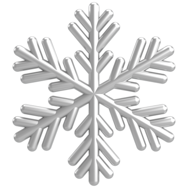 Kar taneleri. Noel süsü. 3B illüstrasyon.